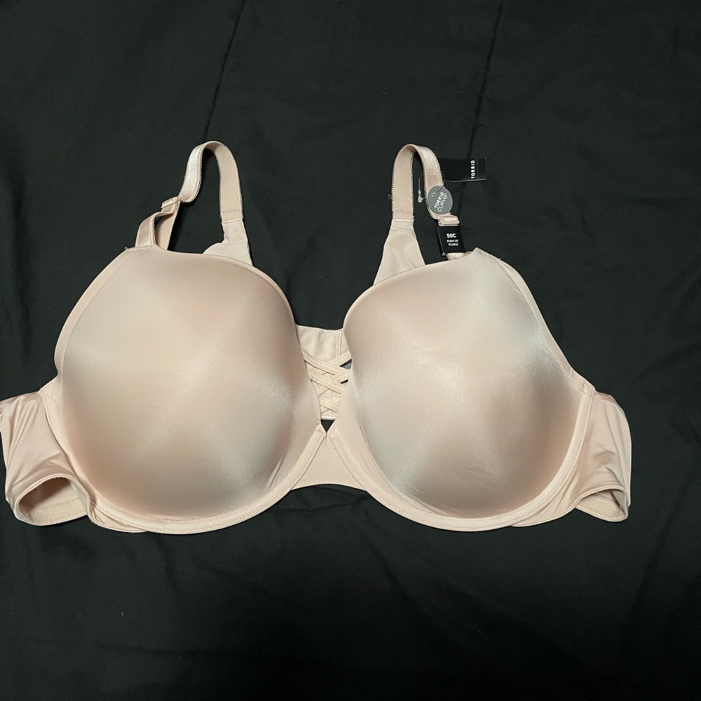 Torrid -  XO Push Up Plunge - Back Smoothing Bra - Nude
